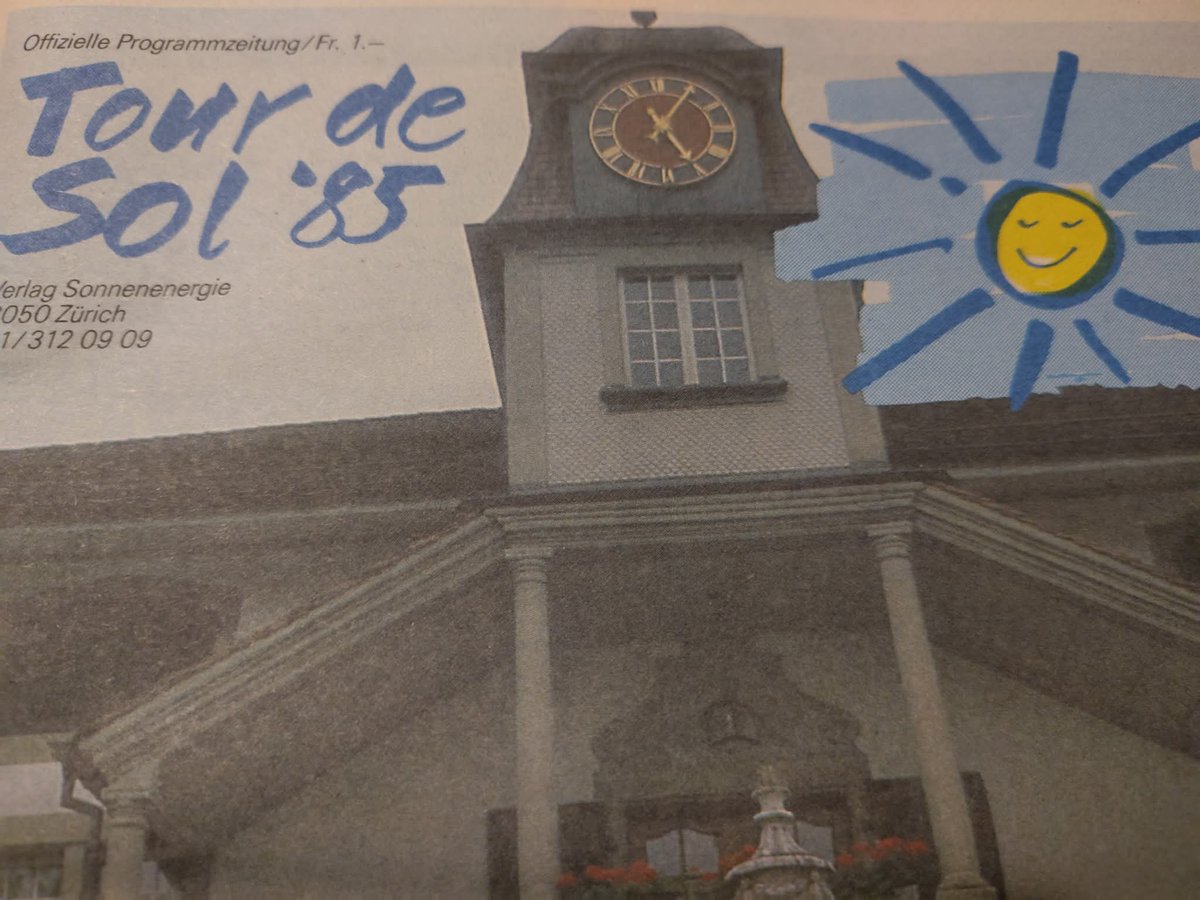 MarcelWuethrich's tweet photo. 1/2 Heute vor 40 Jahren wurde in Romanshorn zur #TourDeSol '85 gestartet. Es handelte sich um das 1. Europäische #SolarRallye, das von Josef Jenni (Jenni Energietechnik AG), Urs Muntwyler und Markus Heimlicher ins Leben gerufen wurde. https://t.co/hPwFLRsQK4