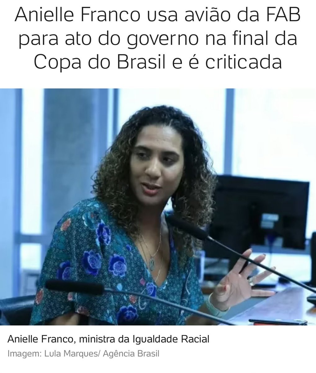 LEMBREM: Em setembro de 2023, a Ministra do Lula usou o avião da FAB pra assistir o jogo do Flamengo na final da Copa do Brasil e meteu um papo de que foi assinar documento.
Não é pq a lei não permite, é pq falta vontade.