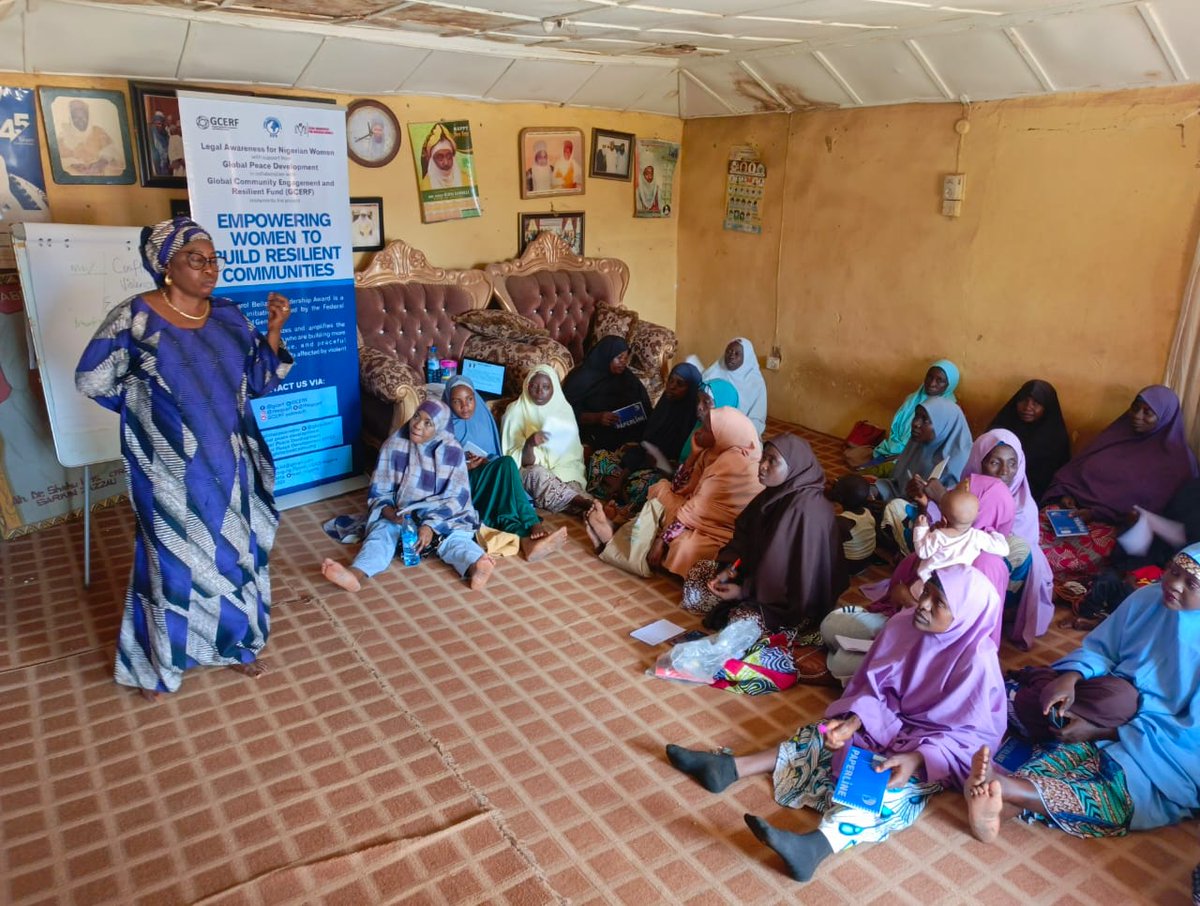 Empowering Women as Peace Ambassadors in Kaduna State! ✨✌️

With the support of Global Peace Development (GPD) and in collaboration with the Global Community Engagement and Resilience Fund (GCERF), Legal Awareness for Nigerian Women (LANW)