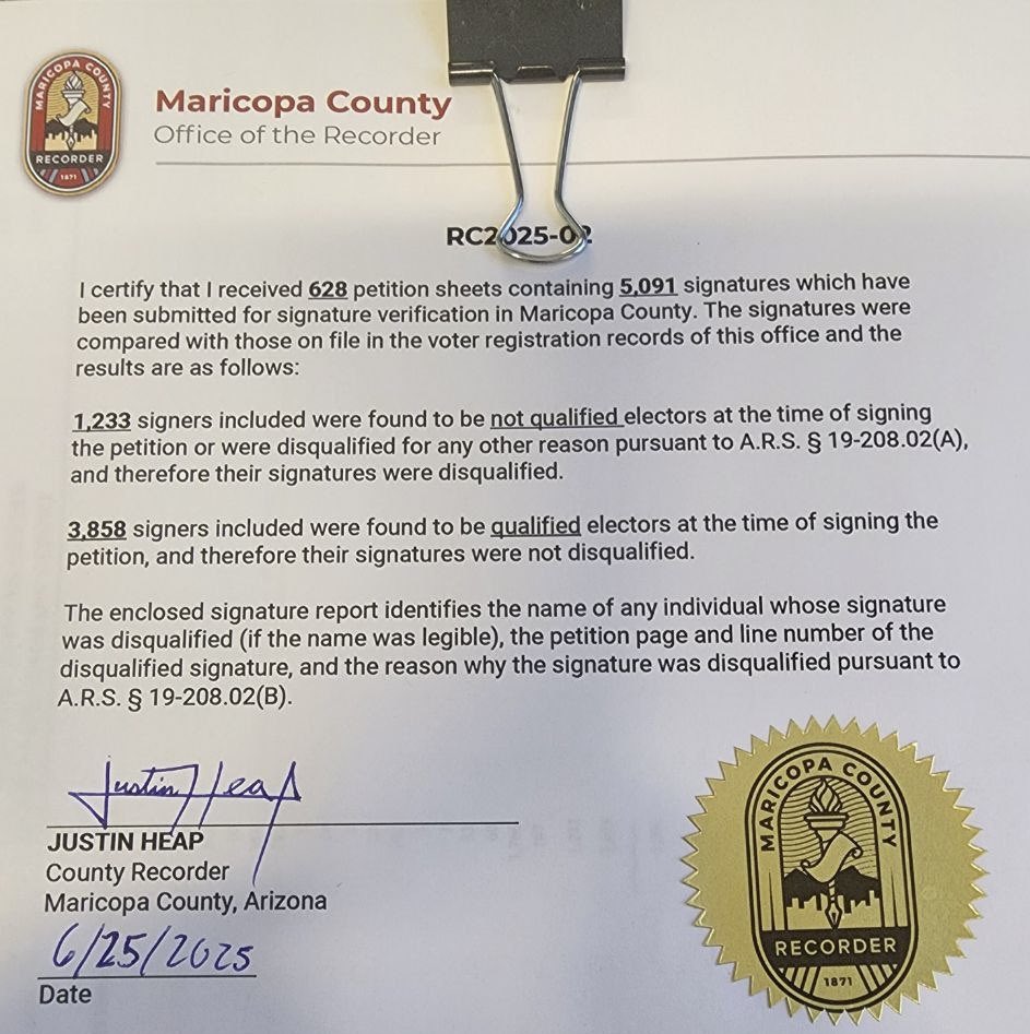 Matthew C Martinez (@mcmartinezaz) on Twitter photo IT'S OFFICIAL!
Mesa City Councilwoman, Julie Spilsbury, has been RECALLED! Once the City Clerk notifies Spilsbury, she will have 5 days to decide to resign.
If Spilsbury chooses not to resign, the City Council will then call for an election date, which is likely to be held in IT'S OFFICIAL!
Mesa City Councilwoman, Julie Spilsbury, has been RECALLED! Once the City Clerk notifies Spilsbury, she will have 5 days to decide to resign.
If Spilsbury chooses not to resign, the City Council will then call for an election date, which is likely to be held in