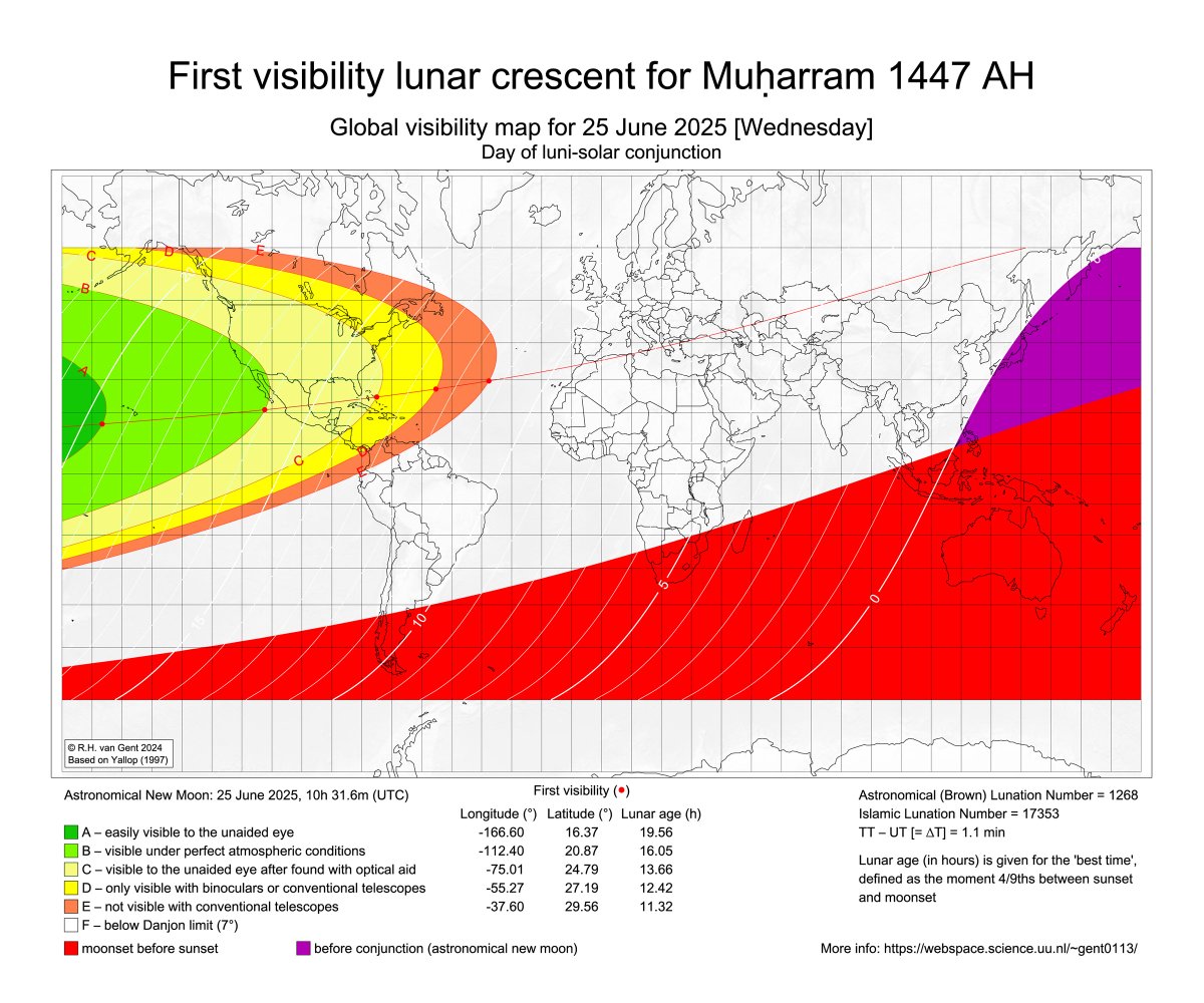 Look for the new moon of Muharram this Wednesday night
crescentwatch.org
====================== 

Crescentwatch encourages everyone to go out to look for the new crescent moon (hilal) on the evening of Wednesday, June 25th (after 29 days of Dhu al-Hijjah) in anticipation of
