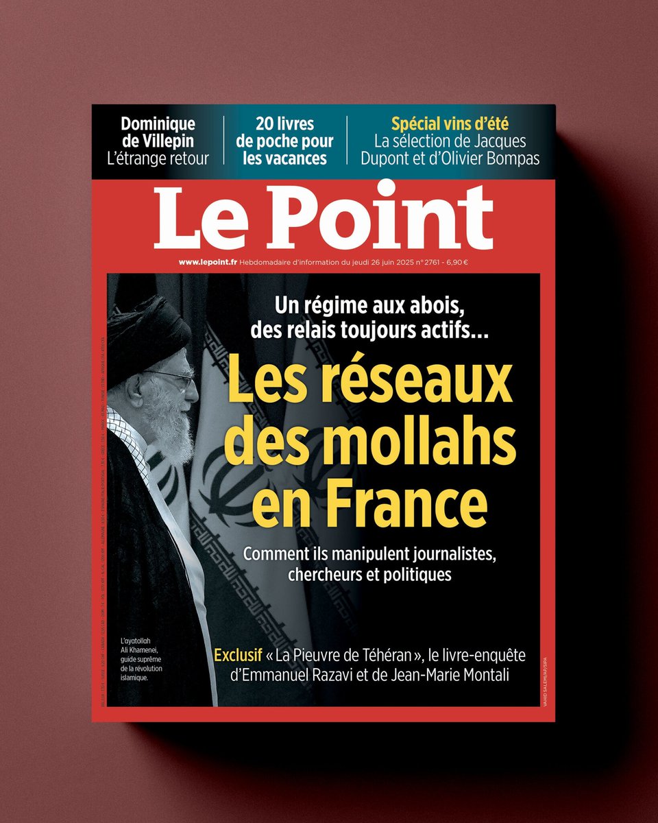 « La pieuvre de Téhéran, L'enquête sur les espions et les agents d'influence iraniens en Europe et aux États-Unis ».

Ce jeudi, sort en kiosques un numéro spécial du Point qui annonce la sortie de notre livre « La pieuvre de Téhéran, L'enquête sur les espions et les agents