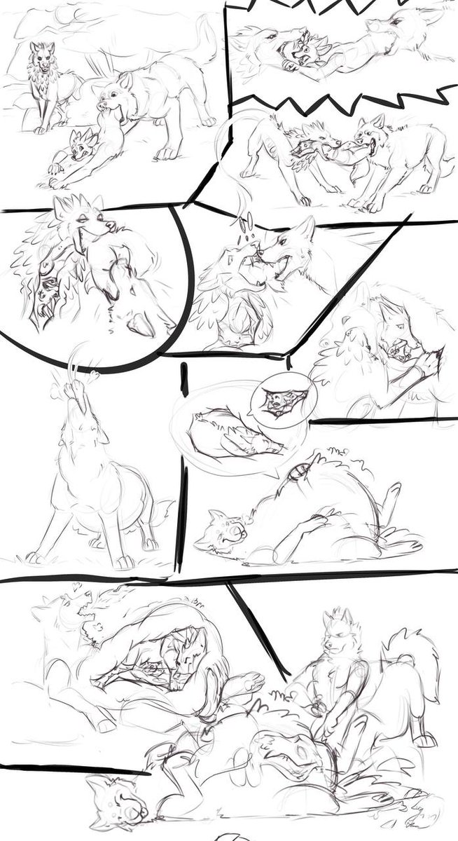 This is an early WIP of a new vore comic I should have drawn a long time ago

I really enjoy drawing feral characters, purely aesthetically I love their anatomy :&gt;
