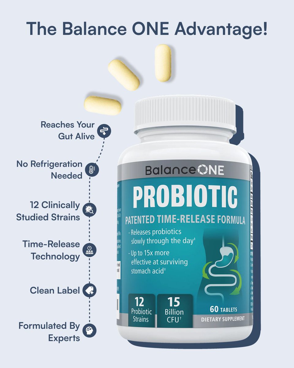 B1_Supplements's tweet photo. Not all probiotics survive the journey through your digestive system. 🧬
Stomach acid destroys many probiotic strains before they reach the gut—where they’re actually needed. That’s where time-release delivery comes in. 🕒
Instead of releasing all at once, time-release tablets di https://t.co/0dh96kkxgg