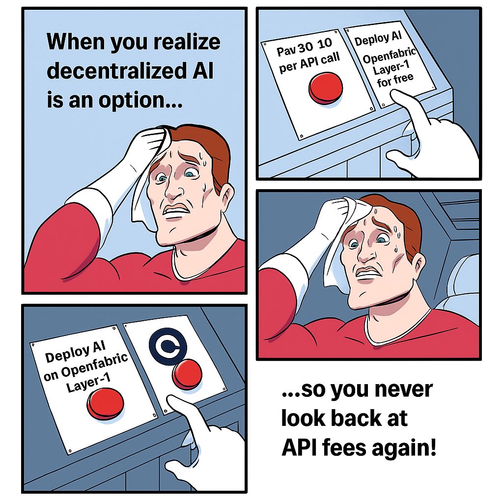 Legit_091's tweet photo. Why pay per call when you can deploy on-chain? 😎

Choose freedom. Choose Openfabric.

🚀 https://t.co/bwlOlKiDUk

#Openfabric #Layer1ForAI #AIRevolution #Web3Tools #MemeFi https://t.co/nGBzZXPyTo