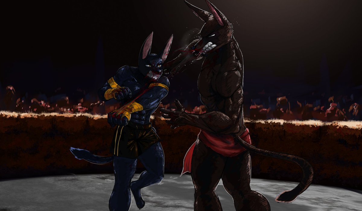 Two jackals in a bare knuckle underground fight!

Comm art for <a href="/AHumanNotAWolf/">AHumanNotAWolf</a> 

Thx for comm