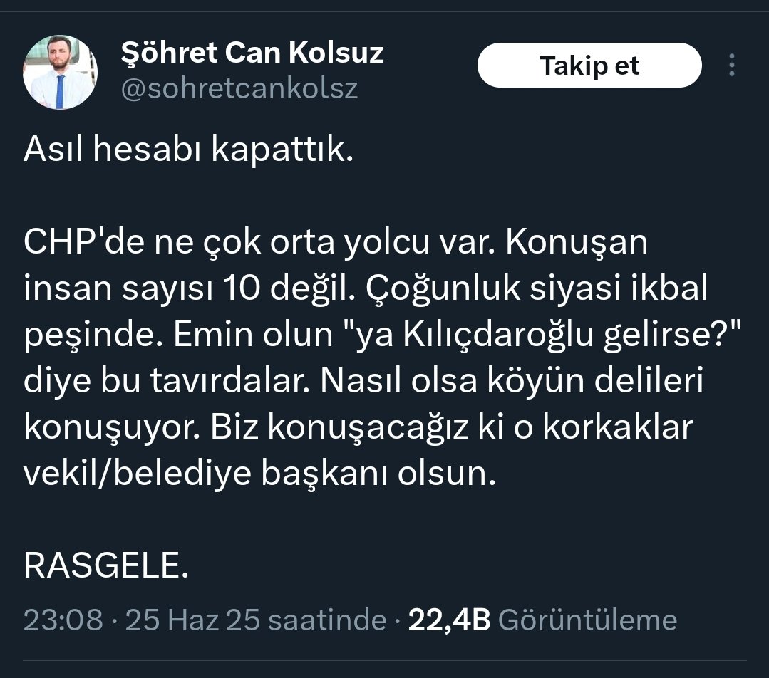Ha köyün delisi sensin yani bak hele delikanlıya sen🤣 şöhret seni çok uzak değil yakında Silivri'de babanın yanında görüyorum RASGELE 😁 @