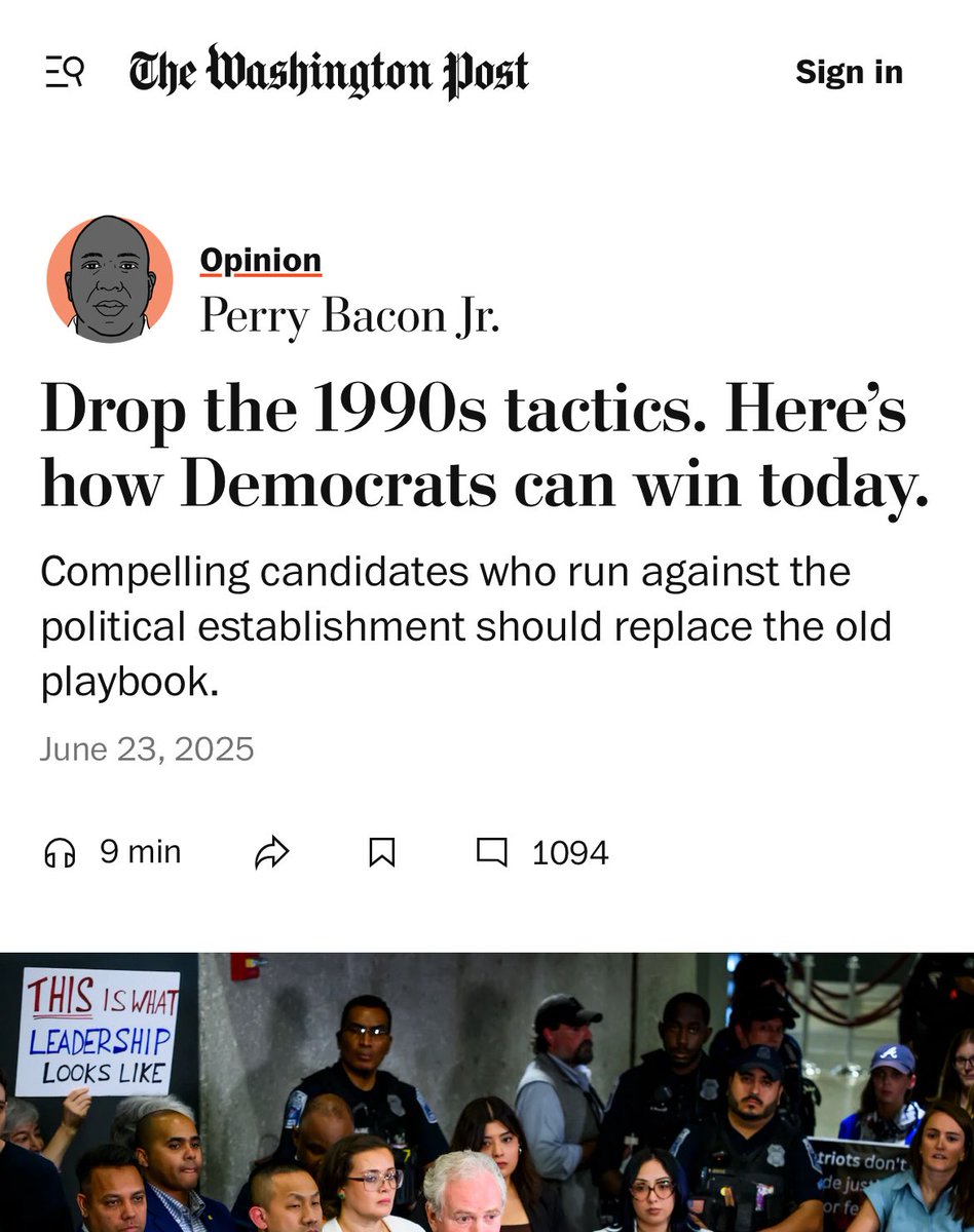 Jake M. Grumbach (@jakemgrumbach) on Twitter photo Before Zohran won & Eric was saying moderation was key, <a href="/perrybaconjr/">Perry Bacon</a> summarized the Bonica-Grumbach thesis:
1 Be interesting w/ media
2 Run against establishment/wealthy
3 Recruit candidates on vibes, not moderation or fundraising
4 Focus on low trust/young
Welcome Eric! Before Zohran won & Eric was saying moderation was key, <a href="/perrybaconjr/">Perry Bacon</a> summarized the Bonica-Grumbach thesis:
1 Be interesting w/ media
2 Run against establishment/wealthy
3 Recruit candidates on vibes, not moderation or fundraising
4 Focus on low trust/young
Welcome Eric!