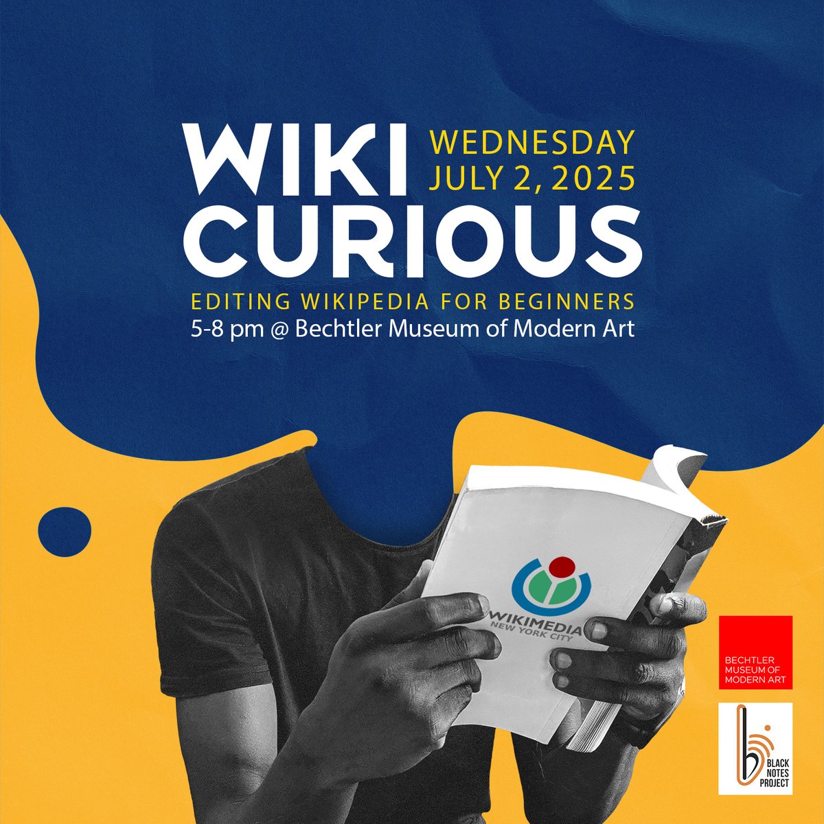 WikimediaNYC's tweet image. Charlotte, North Carolina! 📍Join us on Wed, July 2 from 5-8p at The Bechtler Museum for Wikicurious: Rewriting the Canvas on Wikipedia. This event is perfect for anyone looking to learn more about how to create and edit articles on Wikipedia, and those interested in learning…
