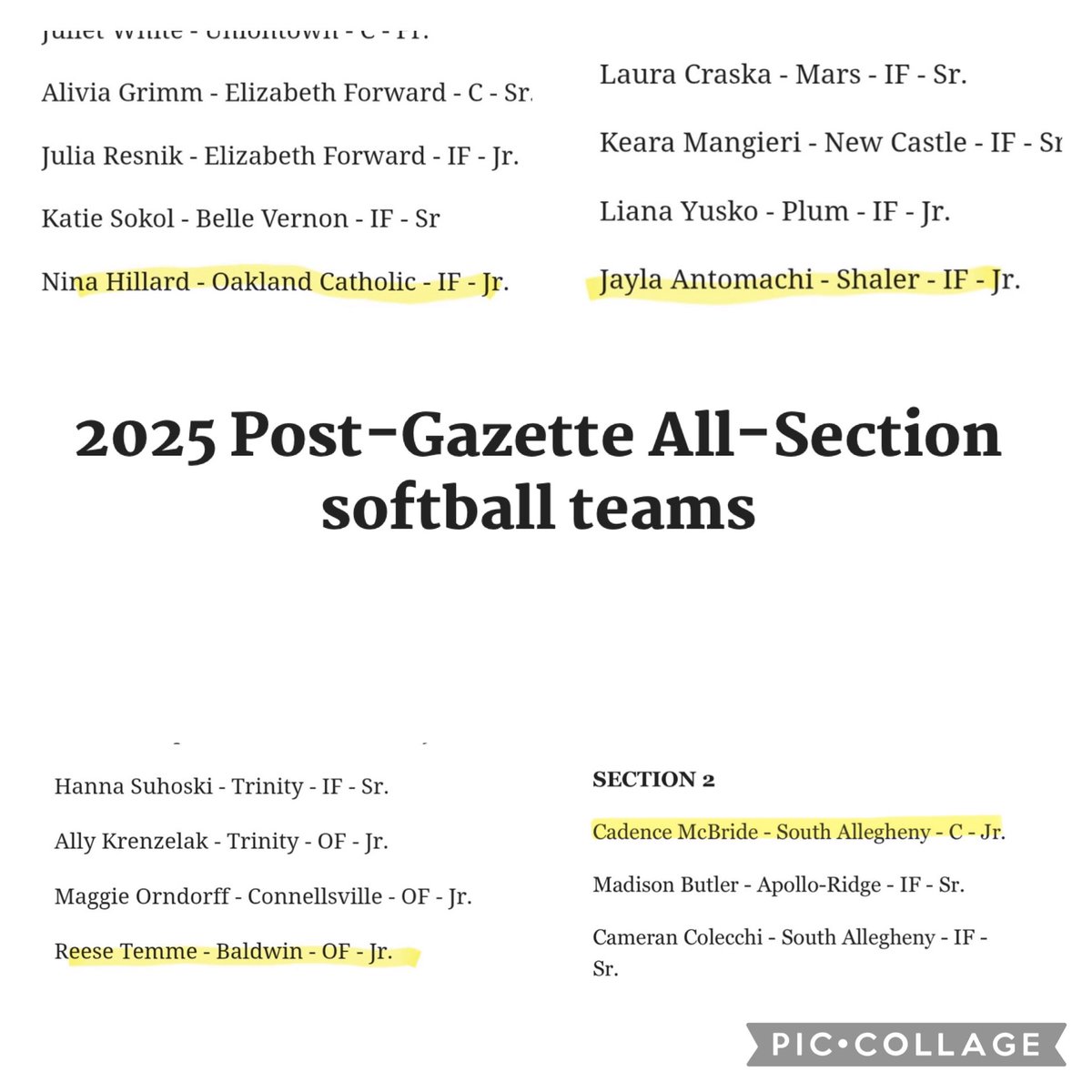 Congratulations to our <a href="/PittsburghPG/">Pittsburgh Post-Gazette</a> All Section players! We are so proud of you!👏 <a href="/cmcbride2026/">Cadence McBride</a> <a href="/ReeseTemme2026/">Reese Temme - 2026</a> <a href="/NinaHillard2026/">Nina Hillard</a> <a href="/JaylaAntomachi/">Jayla Antomachi</a>