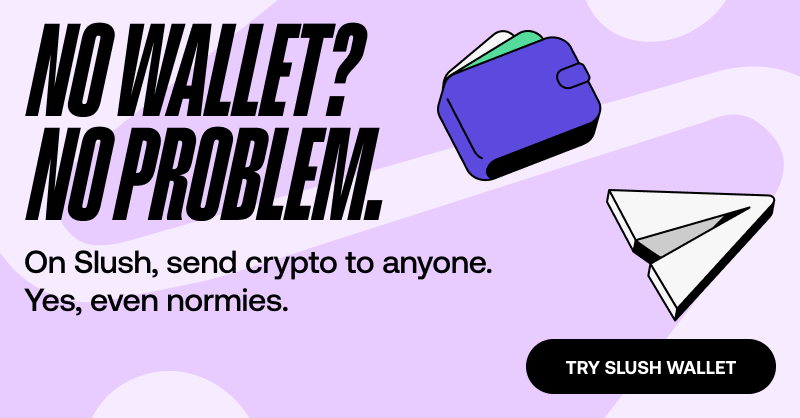 SlushWallet's tweet photo. Friends &amp; family don't have wallets? They don’t need one.

Just tap “Send.” Slush does the rest.

Send crypto like a message.

Crypto is not wallet-to-wallet anymore. We've made it people-to-people.

👉 Get Slush and send crypto to anyone.
https://t.co/9AWSiXyXkW