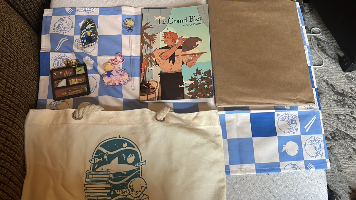 Azalia in the Sun World (@moxiegunk) on Twitter photo Thank you <a href="/sanji_zine/">Le Grand Bleu: a Sanji zine | SHIPPING</a> for all of this and everything else that came with the full package. The art, pins, bag, apron, and pot holder are all so adorable, and I can’t wait to put them all somewhere special! Thank you <a href="/sanji_zine/">Le Grand Bleu: a Sanji zine | SHIPPING</a> for all of this and everything else that came with the full package. The art, pins, bag, apron, and pot holder are all so adorable, and I can’t wait to put them all somewhere special!