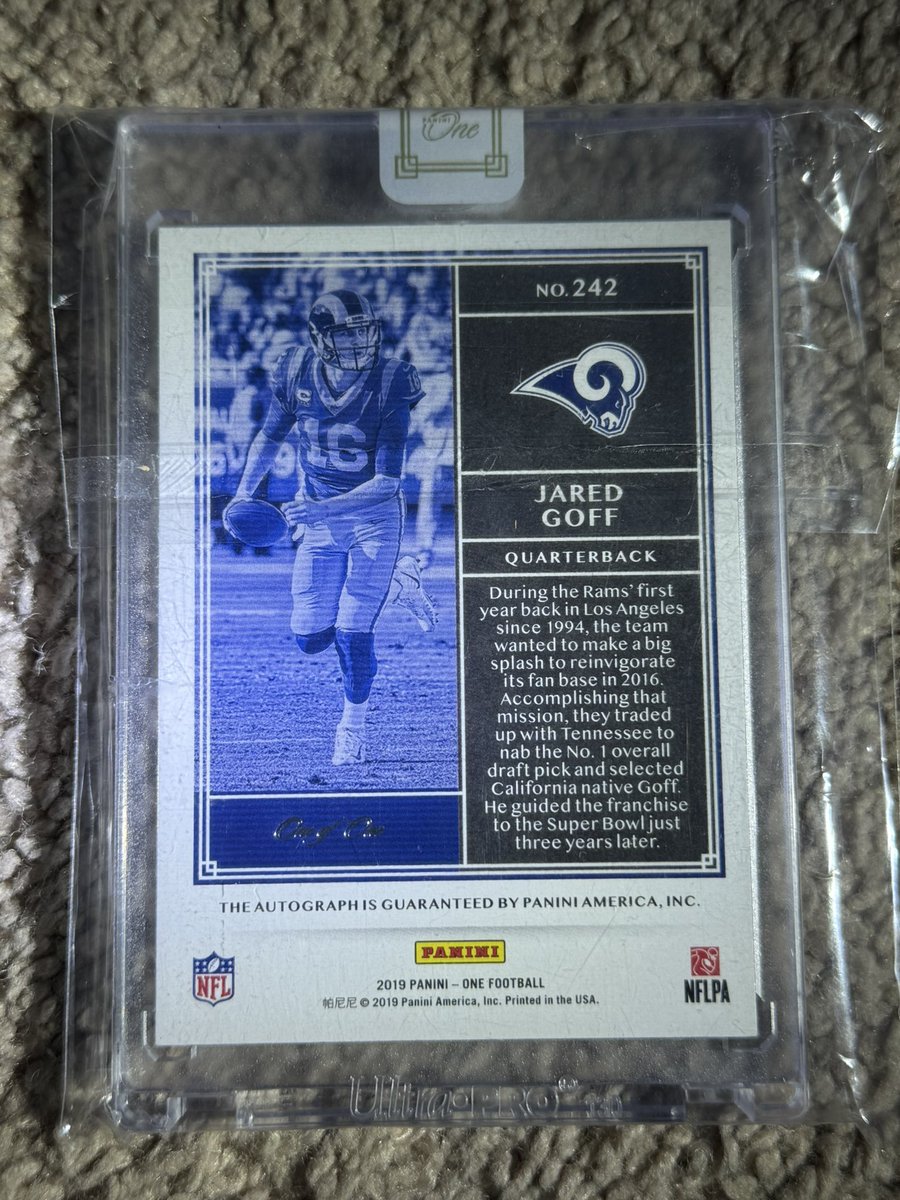 Anyone interested in a Goff 1/1 on card?

$450 shipped.