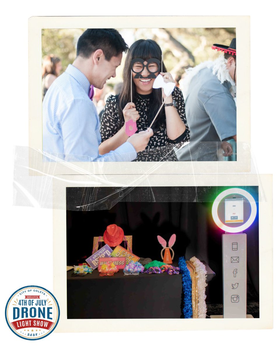 CityOfGoleta's tweet image. Get ready for a night to remember! 🌌 Goleta's first Fourth of July Drone Light Show is almost here! 

Reason #3 to join the fun: Snap a pic at our FREE photo booth and take home a piece of the magic! 📷 

#cityofgoleta #DroneShow #Fourth #FourthofJuly #Countdown #Top10