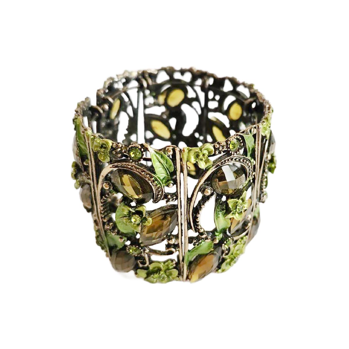 JunkYardBlonde's tweet photo. Green Floral Enamel & Crystal Cuff Bracelet, Free Shipping https://t.co/TlidpfyWwp #Etsy #JunkYardBlonde #StatementBracelet https://t.co/FpgsV5k2zV