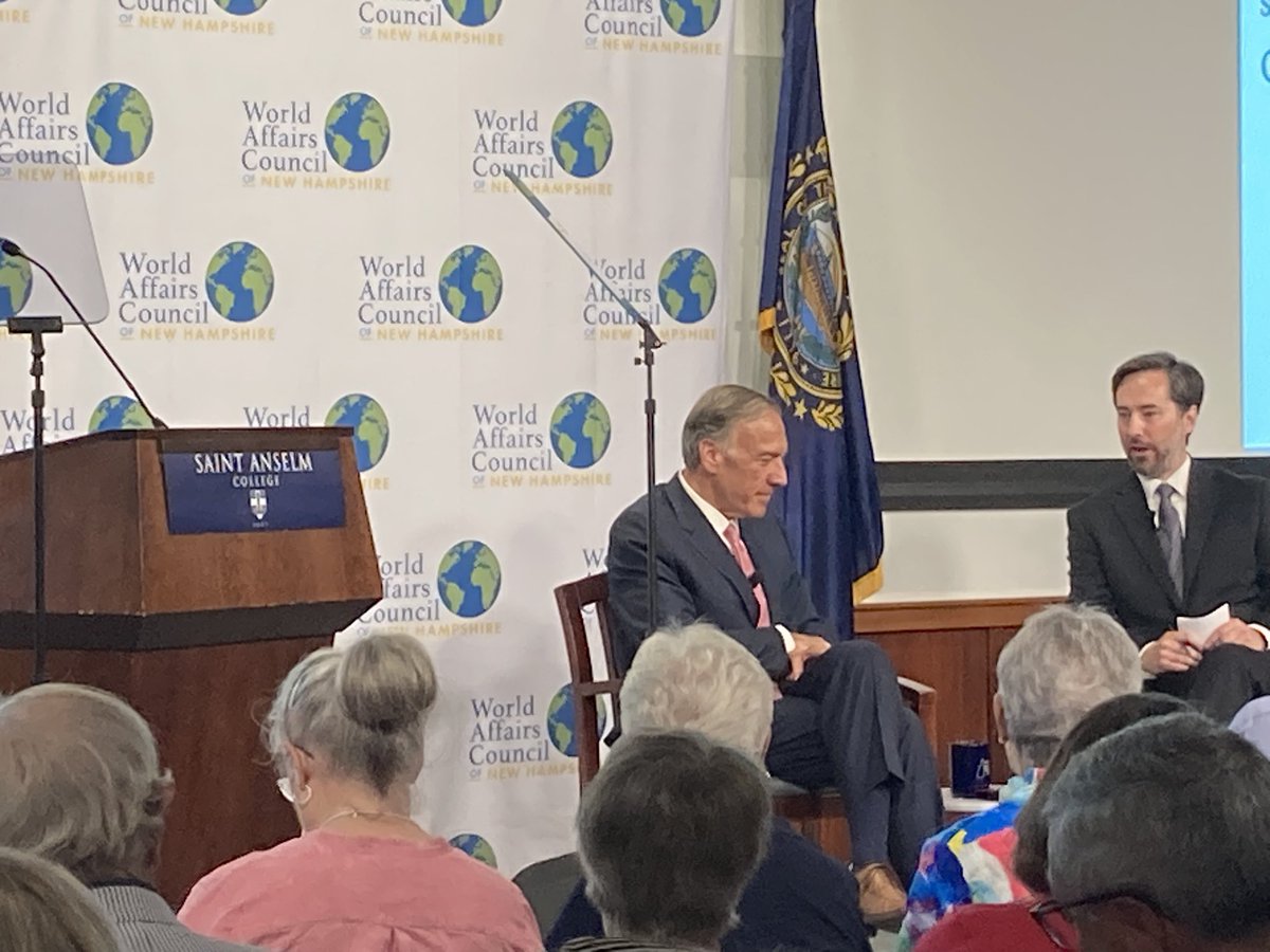 NHIOP (@nhiop) on Twitter photo Welcoming <a href="/mikepompeo/">Mike Pompeo</a> in conversation with <a href="/WorldAffairsNH/">World Affairs NH</a> Executive Director Tim Horgan Welcoming <a href="/mikepompeo/">Mike Pompeo</a> in conversation with <a href="/WorldAffairsNH/">World Affairs NH</a> Executive Director Tim Horgan