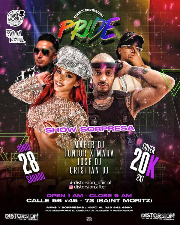 Bueno chicos en estas fiestas pasa de todo en una verdadera Distorsión un remate de fiestas antes de la marcha en el mejor espacio de Medellín <a href="/SaintMoritz_Med/">Saint Moritz Medellín</a> desde la 1am hasta las 9am 4 DJs zonas de Rose habilitadas y el mejor músicon  hasta que salga el sol los esperamos