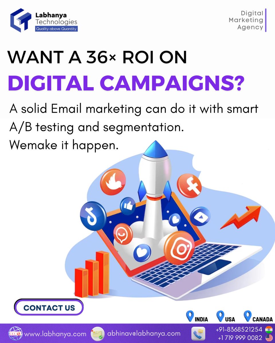 Labhanya_'s tweet image. At Labhanya Technologies, we deliver:
✅ Smart A/B Testing for better open rates
✅ Segmented Email Lists = Higher Conversions
✅ Eye-catching Designs that get clicks
✅ Data-backed Strategies that sell, not spam
#SmartTechSolutions #OnlineGrowth #PerformanceMarketing #AppDevel