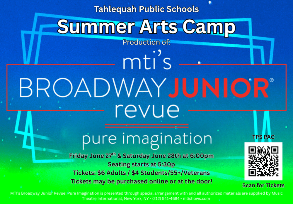 TahlequahPAC's tweet image. Just two days left before opening. Congratulations to the cast and crew of TPS Summer Arts Camp presents Pure Imagination. Break a leg! ⁣
 onthestage.tickets/show/tahlequah…