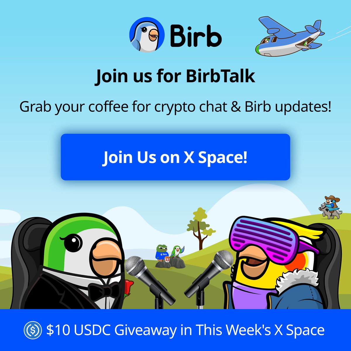 BirbDefi's tweet image. 🟣 BirbTalk starts in about an hour!
Join the convo, catch updates, and vibe with the Birb community 🦜
🔗 x.com/i/spaces/1mnxe…
Don’t miss it 💬❤️🦜
#CryptoGiveaway #BIRB $BIRB
