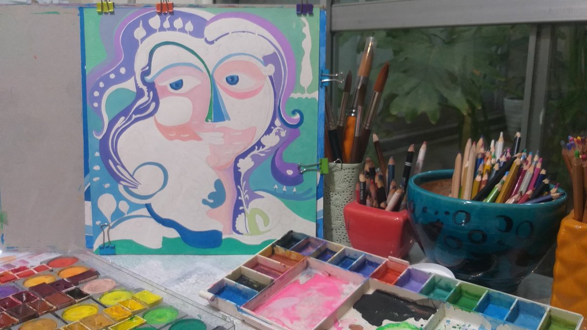 Gn 🕊💚
Working in progress 🖌🎨

I'm not concentrating in these difficult times, but I'm trying my best. 
The only way to calm down🕊🕊🥺