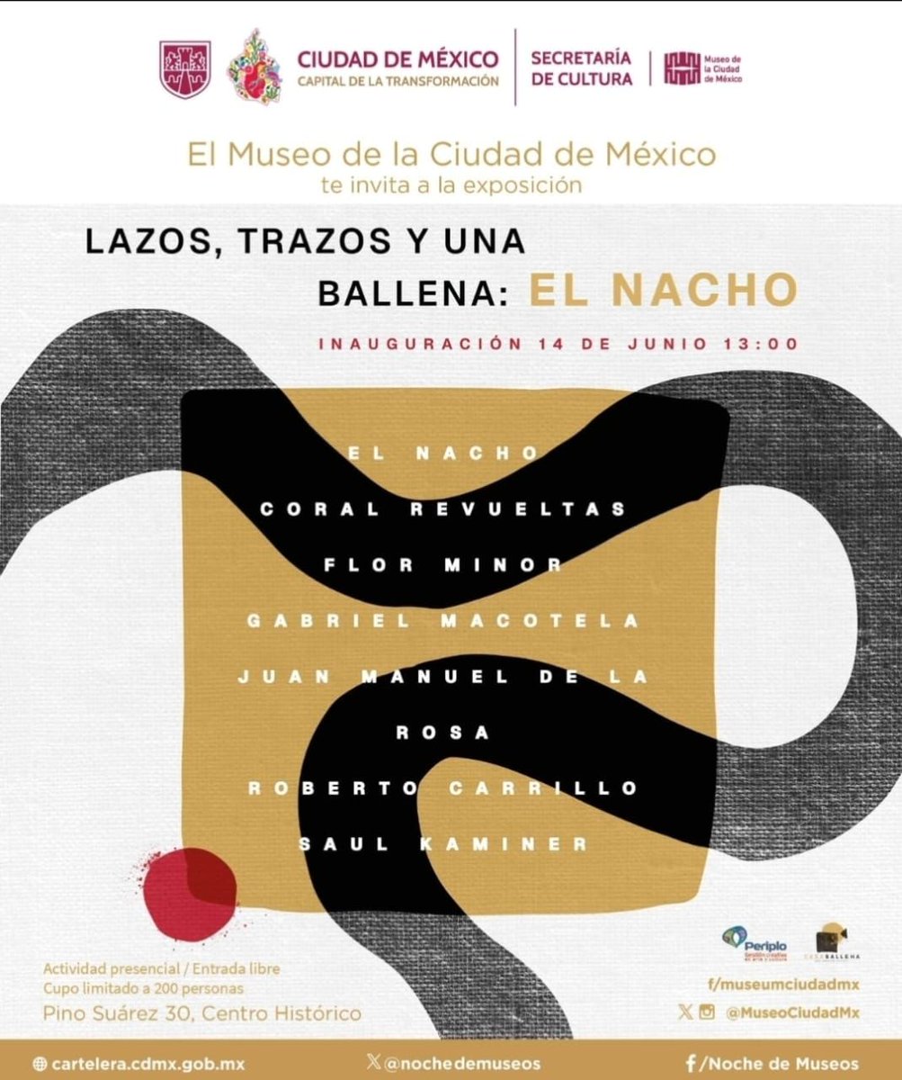 Arte Contemporáneo (@arte_contempo) on Twitter photo #NocheDeMuseos no pierdas estas expos de artistas de Galería Arte Contemporáneoahora en #CDMX
Casa Ballena, Flor Minor
Cinco décadas en espiral de Magali Lara en el <a href="/muac_unam/">MUAC</a>
Y mural “Desplazamiento” <a href="/albertocastrole/">Alberto Castro</a> <a href="/SanIldefonsoMx/">Colegio de San Ildefonso</a> <a href="/nochedemuseos/">Noche de Museos CDMX</a> #NocheDeMuseos no pierdas estas expos de artistas de Galería Arte Contemporáneoahora en #CDMX
Casa Ballena, Flor Minor
Cinco décadas en espiral de Magali Lara en el <a href="/muac_unam/">MUAC</a>
Y mural “Desplazamiento” <a href="/albertocastrole/">Alberto Castro</a> <a href="/SanIldefonsoMx/">Colegio de San Ildefonso</a> <a href="/nochedemuseos/">Noche de Museos CDMX</a>