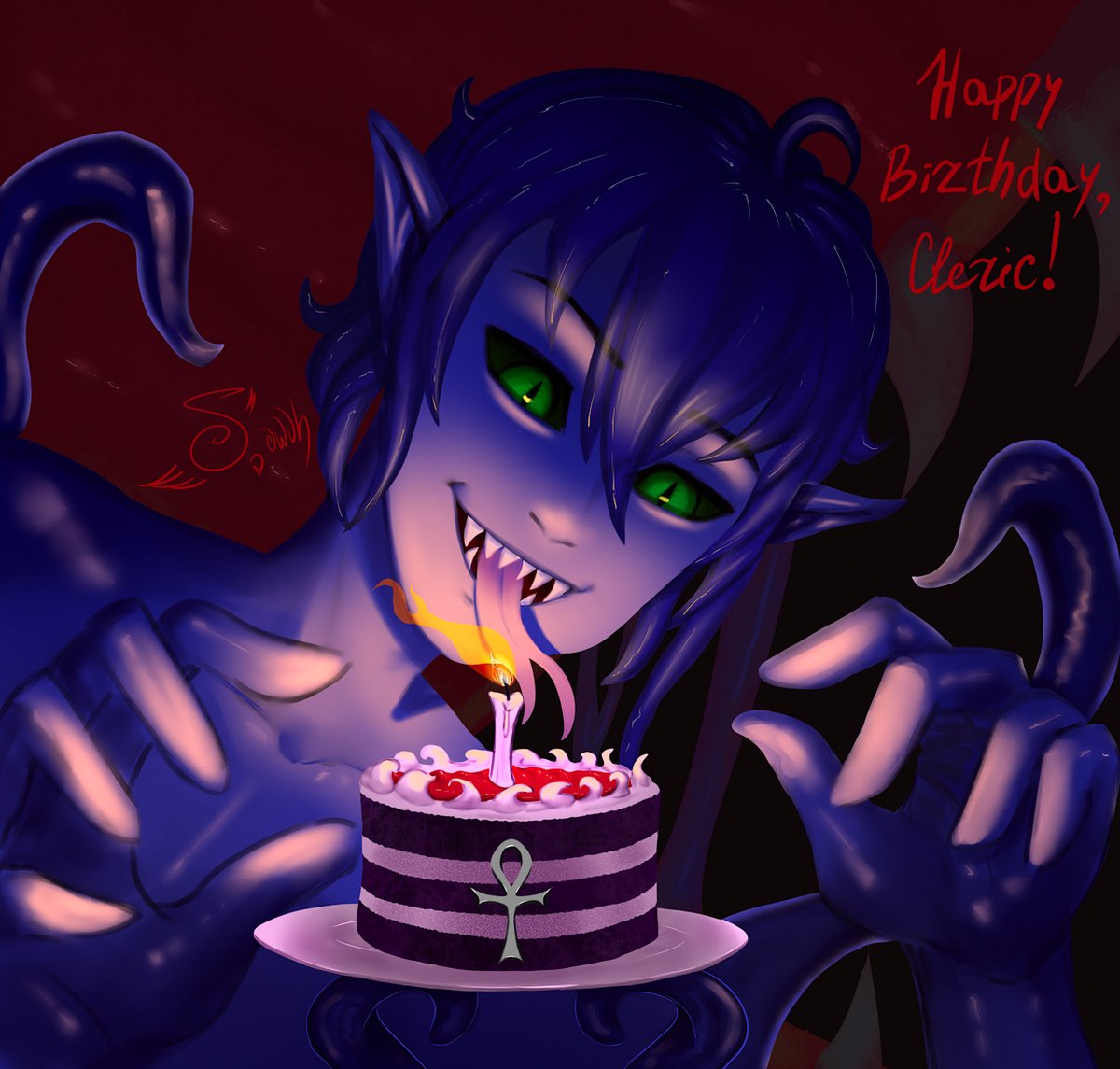 A little goth cake for <a href="/ClericTheMimic/">Cleric The Mimic (Vtuber)</a> !