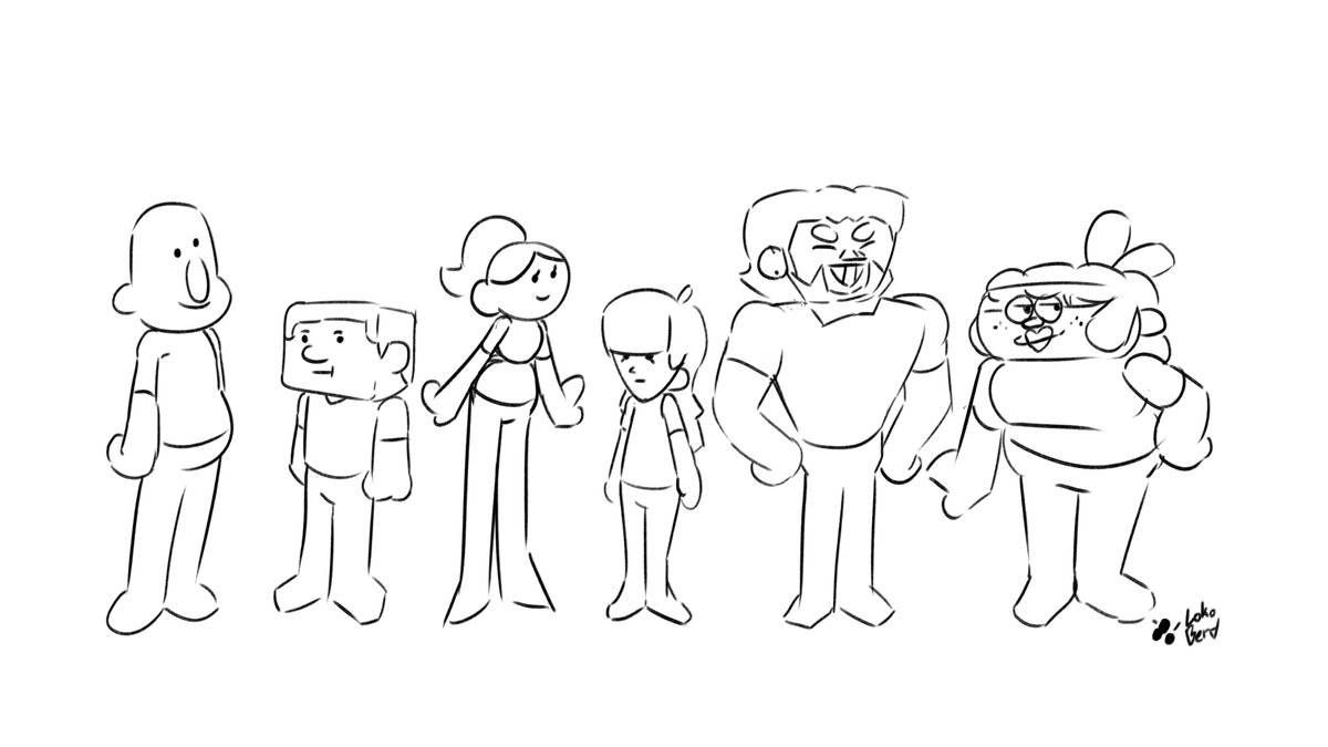 cokoberd's tweet image. I thought it'd be nice to get some simpler practice in before doing some complex drawing. What do ya'll think? I may do more with this style if I can help it, maybe try making outfits and diversifying their uniqueness a bit more. 🤔✨