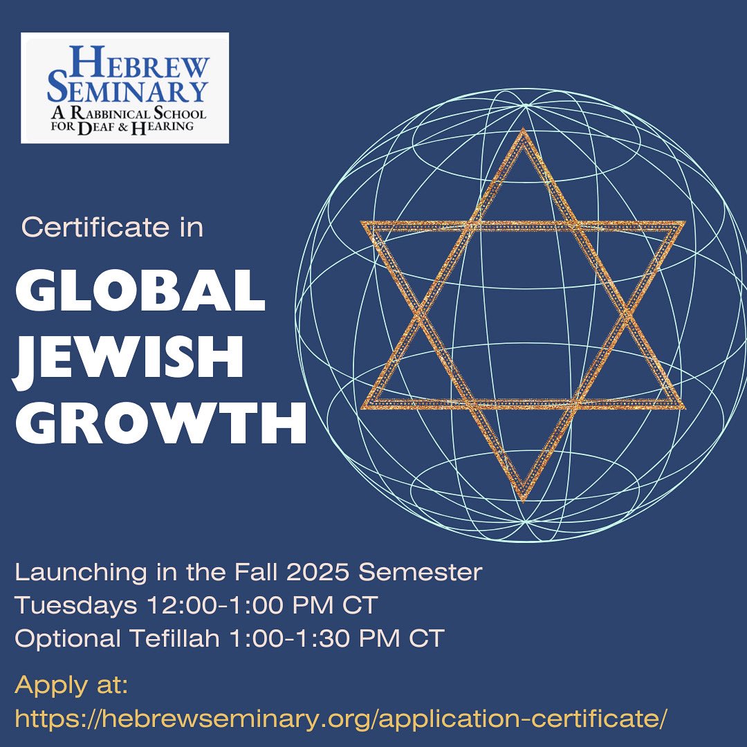 SeminaryHebrew's tweet photo. Want to meet the changemakers shaping the #Jewish future? 🌍
Explore antisemitism, Israel-Palestine conflict, LGBTQ+ &amp; Jews of Color, interfaith, inclusion &amp; more with Hebrew Seminary’s Certificate in Global Jewish Growth.Apply now for Fall 2025! https://t.co/pCO2BNpAGW https://t.co/GepYHVKR4Q