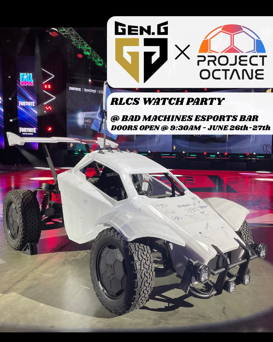 Project Octane (@projectoctane_) on Twitter photo Excited to join GenG's RLCS watch party these next two days. The octane will be on site, stop by grab a pic with it and enjoy the matches! Excited to join GenG's RLCS watch party these next two days. The octane will be on site, stop by grab a pic with it and enjoy the matches!