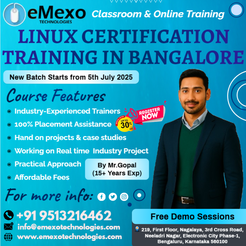 eMexoTechSEO's tweet photo. 📢Attention Aspiring Linux Professionals!
🚀Linux Training in Electronic City Bangalore-eMexo Technologies!
📞Call/WhatsApp: +91 9513216462
📧Email: info@emexotechnologies.com
🌐Course Info &amp; Enrollment: https://t.co/u9h5Wvw5yb
📌#LinuxTraining #LinuxCourseBangalore #RHCE #Linux https://t.co/F7nkaOpuTX