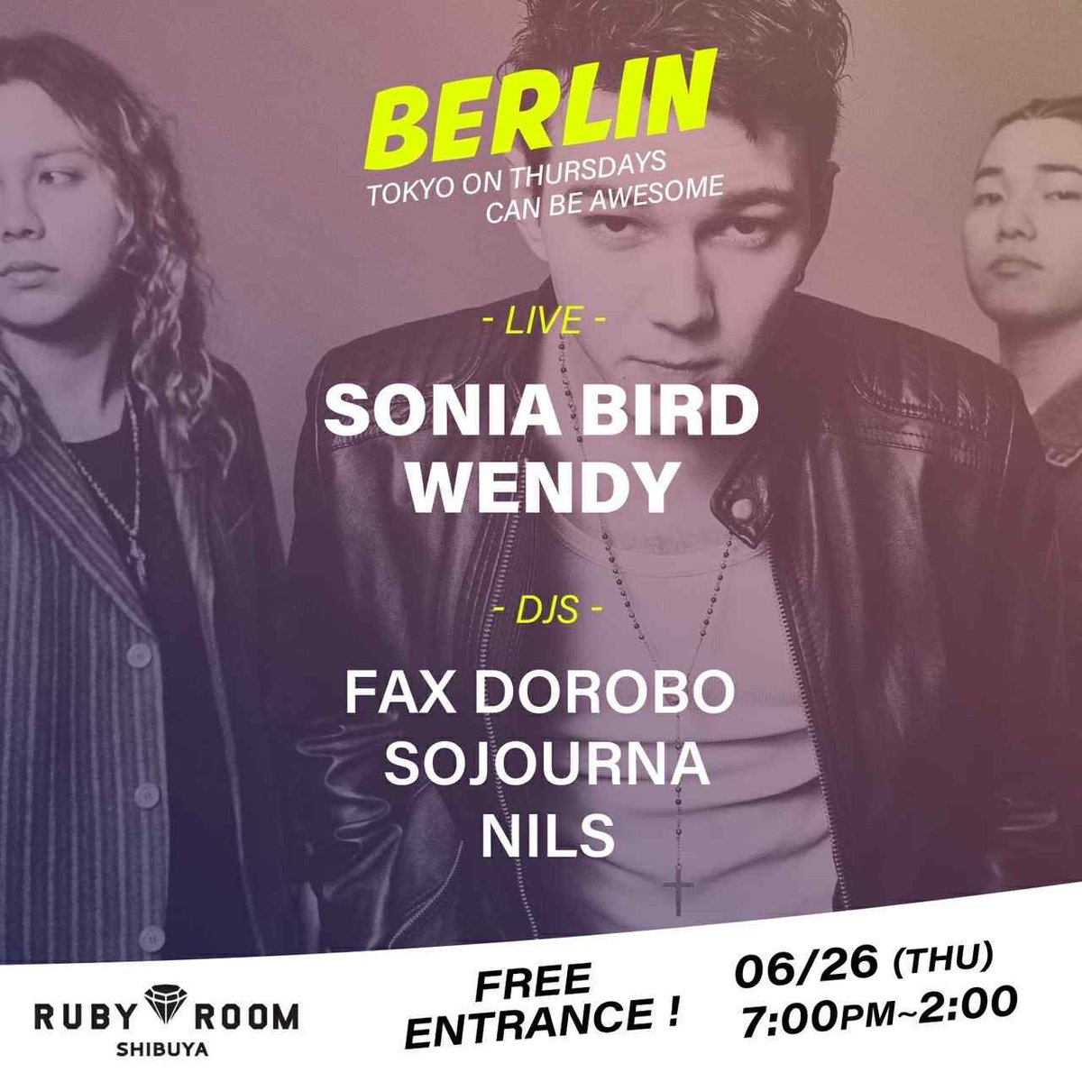 本日、Ruby Roomでライブします
飲みに来て🍻
rubyroomtokyo.com