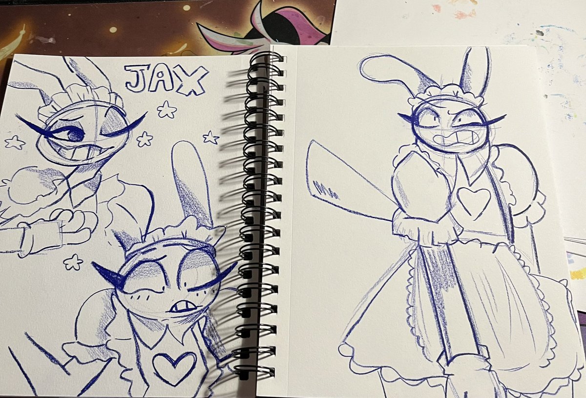 magic_Birb's tweet photo. Maid dress Jax is my new favorite thing  so I drew him in my style https://t.co/6OtFrP2xc8
