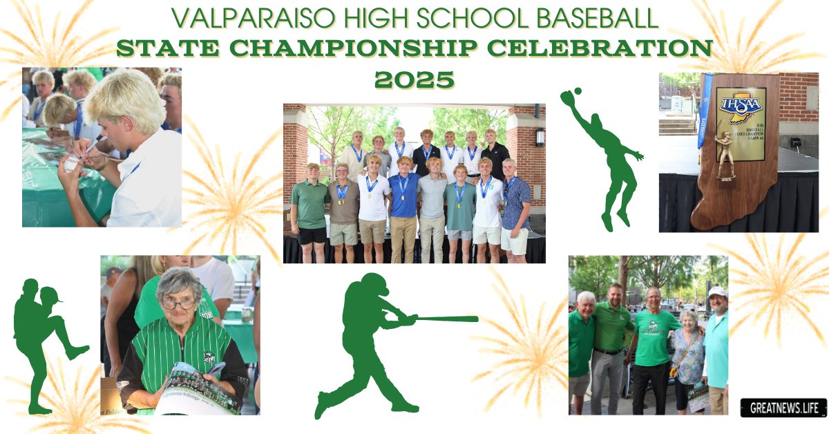 Valpo.Life (@valpolife) on Twitter photo Family, friends, and the community gathered tonight to celebrate Valpo bringing home the State Championship! ๐ The coaches, staff, and of course, the team, were honored for all of their hard work this season. Congratulations, Vikings! โพ๐
<a href="/VVikingbaseball/">VHSVikingbaseball</a> <a href="/AthleticsValpo/">Valparaiso Athletics</a> Family, friends, and the community gathered tonight to celebrate Valpo bringing home the State Championship! ๐ The coaches, staff, and of course, the team, were honored for all of their hard work this season. Congratulations, Vikings! โพ๐
<a href="/VVikingbaseball/">VHSVikingbaseball</a> <a href="/AthleticsValpo/">Valparaiso Athletics</a>