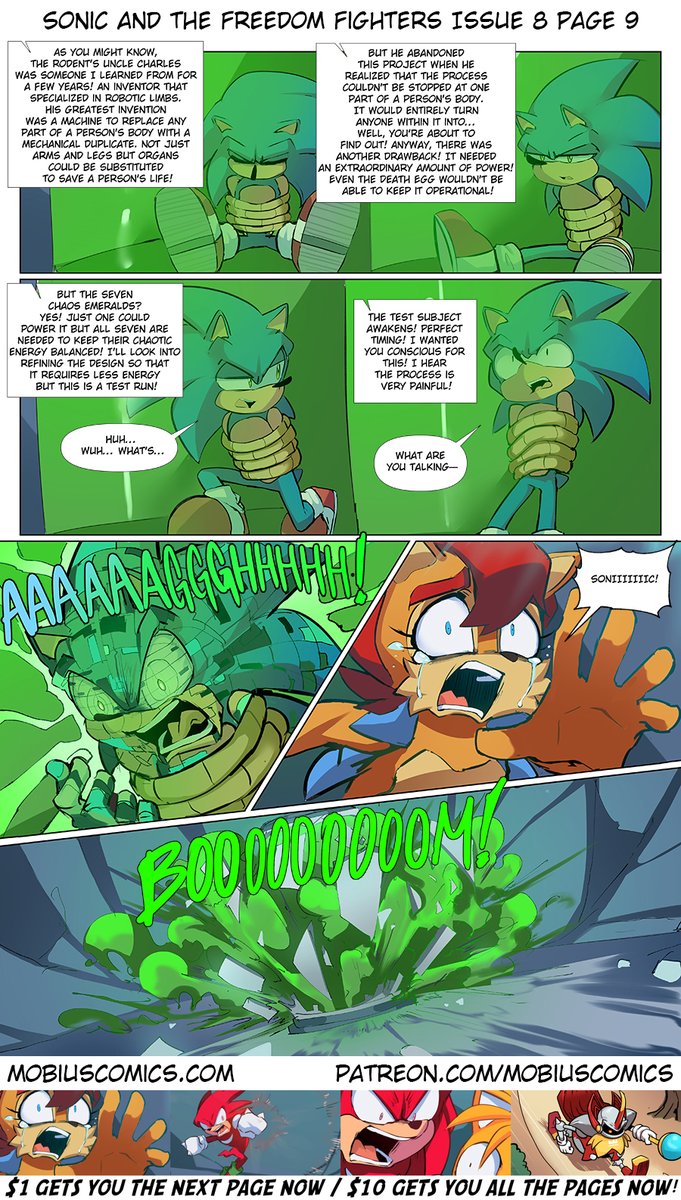 Art: Kakashihata
Here’s the newest page of Sonic and the Freedom Fighters! Help support this comic by retweeting, visiting the site, or being a patron! Every bit helps and thank you very much!
#Sonic #SonicTheHedgehog #fanart