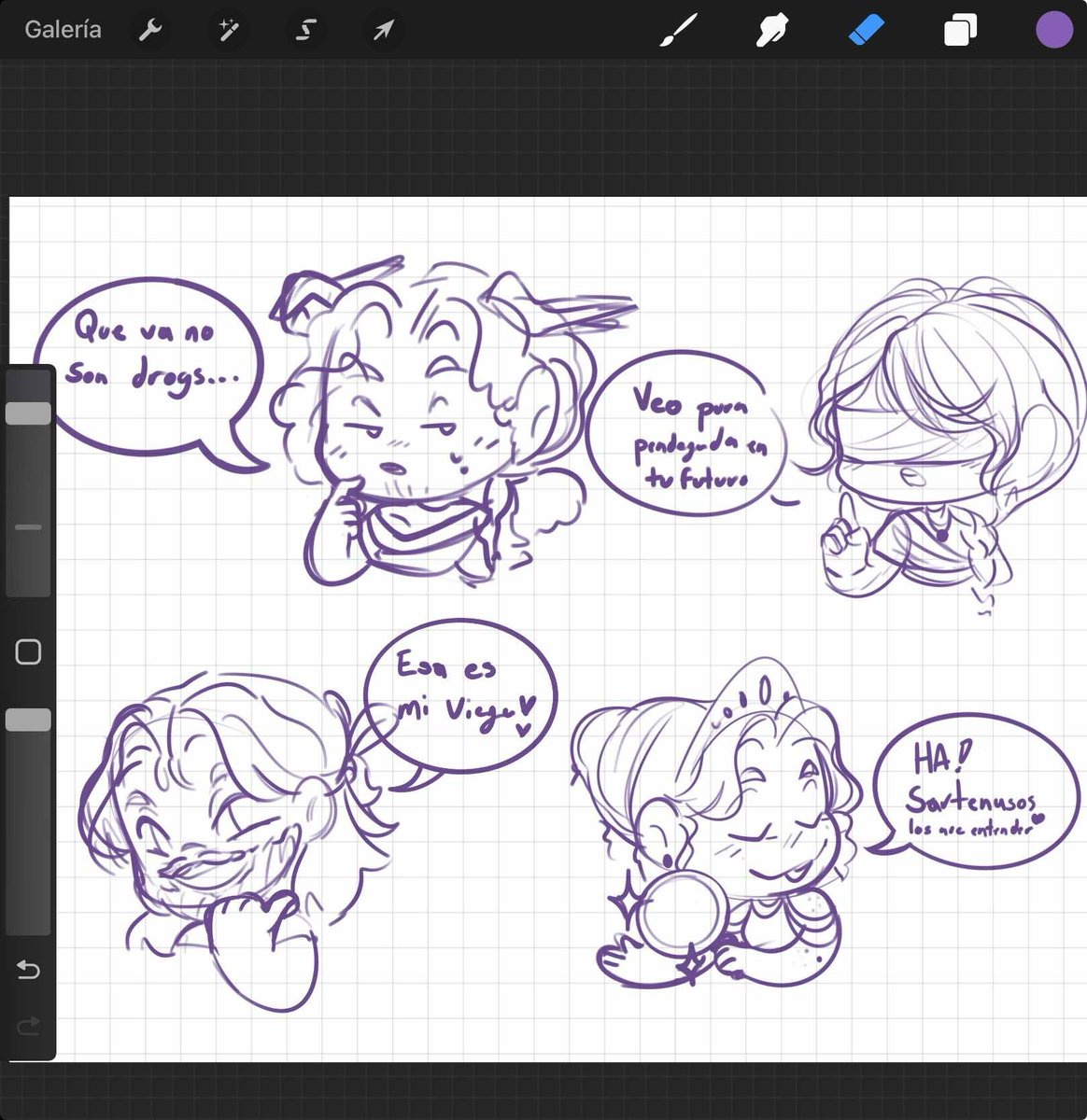 Dannyfantasmita's tweet photo. Wip okey ya me canse de hacer ilustraciones complejas, me regresó a mi área feliz, chibis todos mensos. https://t.co/kMgUVaYN1n