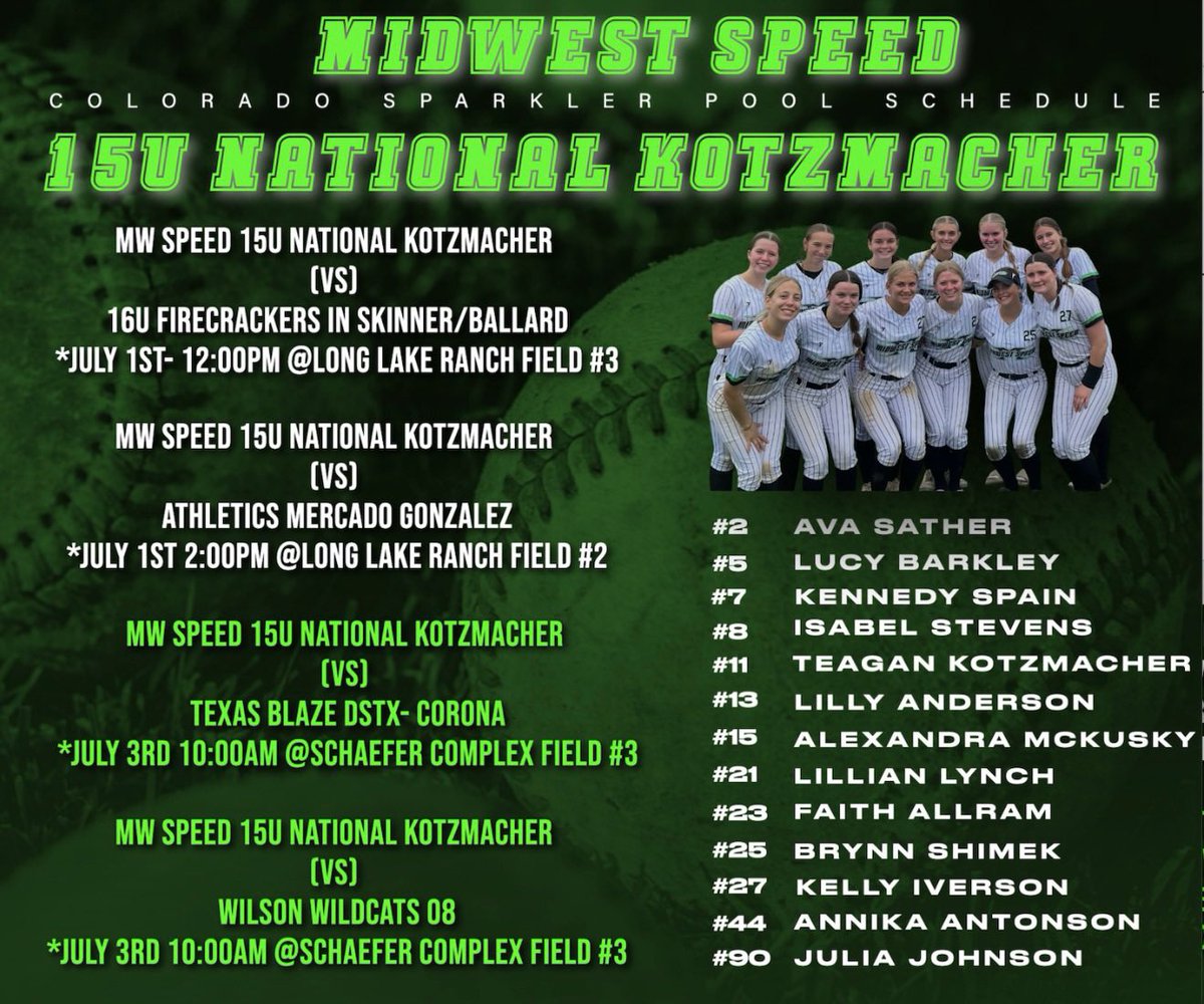 LynchLilli37665's tweet photo. Can’t wait to travel to Colorado this upcoming week with this amazing group of girls!
Schedule is below… https://t.co/SxWr6cMaDE