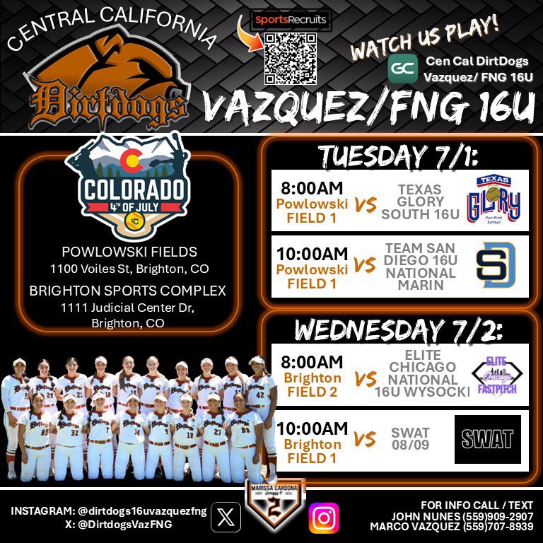 Carly Arredondo 2027 (@_carlyarredondo) on Twitter photo Next weeks schedule. Come check us out in Colorado! <a href="/DirtdogsVazFNG/">Dirtdogs 16U Vazquez/FNG</a> <a href="/Marinooo08/">Marina Demore</a> <a href="/CoachHugs19/">Rachel Huggins</a> <a href="/GinaOaks13/">Gina Oaks Garcia</a> <a href="/CoachBrie_SWA/">Brie Campbell</a> <a href="/Coach_Spearman/">Morgan Spearman</a> <a href="/coachalyssarazo/">Alyssa Razo</a> <a href="/CoachAJ10/">Coach AJ Robinson</a> <a href="/_shayknighten/">Shay Knighten</a> <a href="/montanez_22/">emily montanez</a> <a href="/fearny37/">Kendall Fearn</a> <a href="/CoachAaronMoore/">Aaron M. Moore</a> <a href="/UCSD_CoachP/">NIKKI PALMER</a> <a href="/BryceTeKulve/">Bryce Te Kulve</a> <a href="/GCarbonatto/">Gina Carbonatto</a> <a href="/CoachWillySB/">Marcus Wilhite</a> Next weeks schedule. Come check us out in Colorado! <a href="/DirtdogsVazFNG/">Dirtdogs 16U Vazquez/FNG</a> <a href="/Marinooo08/">Marina Demore</a> <a href="/CoachHugs19/">Rachel Huggins</a> <a href="/GinaOaks13/">Gina Oaks Garcia</a> <a href="/CoachBrie_SWA/">Brie Campbell</a> <a href="/Coach_Spearman/">Morgan Spearman</a> <a href="/coachalyssarazo/">Alyssa Razo</a> <a href="/CoachAJ10/">Coach AJ Robinson</a> <a href="/_shayknighten/">Shay Knighten</a> <a href="/montanez_22/">emily montanez</a> <a href="/fearny37/">Kendall Fearn</a> <a href="/CoachAaronMoore/">Aaron M. Moore</a> <a href="/UCSD_CoachP/">NIKKI PALMER</a> <a href="/BryceTeKulve/">Bryce Te Kulve</a> <a href="/GCarbonatto/">Gina Carbonatto</a> <a href="/CoachWillySB/">Marcus Wilhite</a>