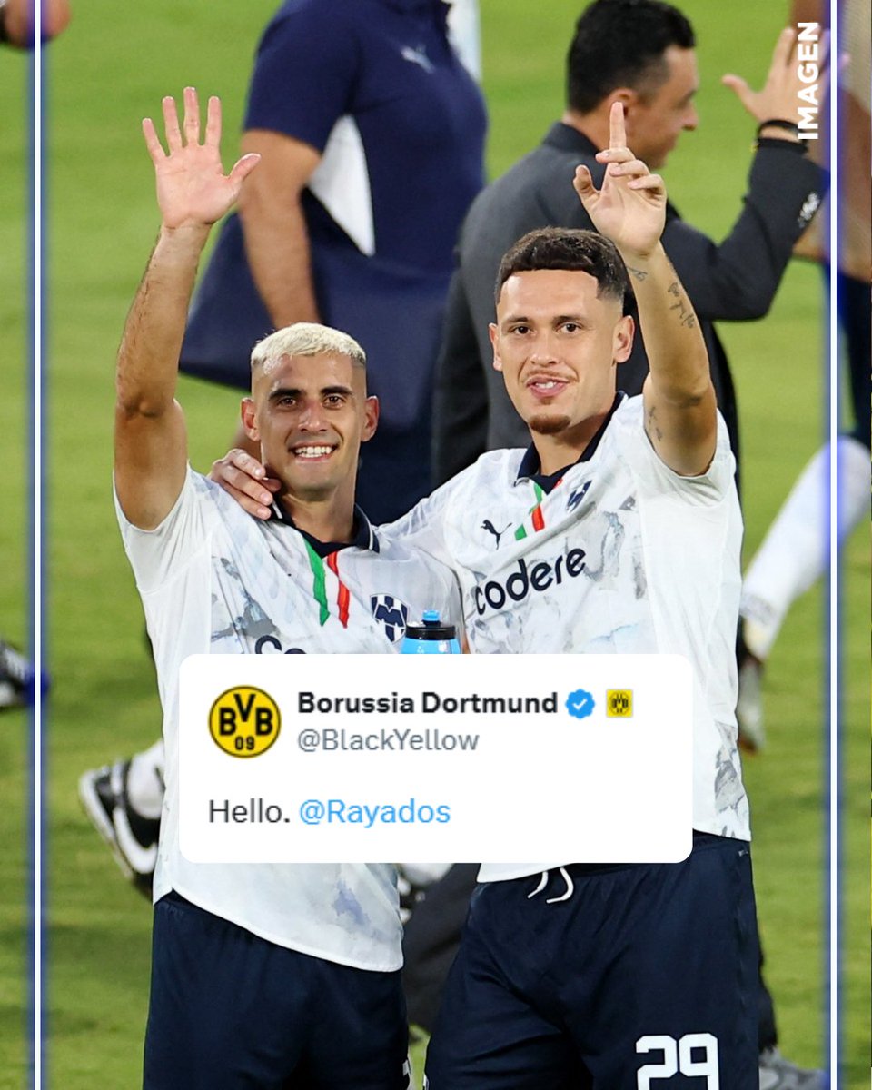 DORTMUND YA TIENE EN LA MIRA A RAYADOS... 

Pero aquí ningún afternoon y ningún hello 😒 
¡Aquí se va a hablar español! 😎🇲🇽
¡Vamooos! 

#Rayados #Dortmund #MundialDeClubes