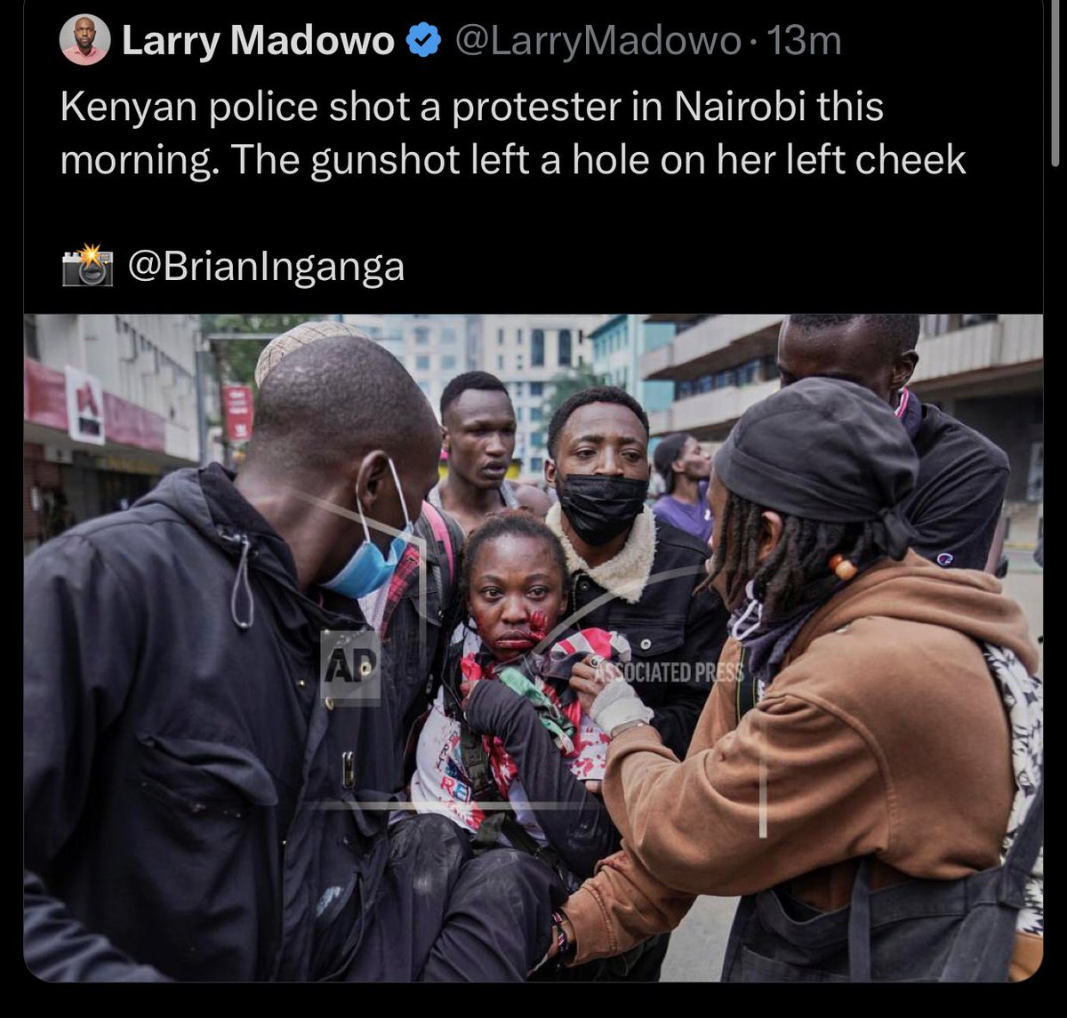 KayyyHope's tweet image. Sharing this again. Joseph is a bodaboda operator (pic 1) who was critical in assisting injured protestors as seen in pic 2. He was picked by cops in a Subaru at 1AM. Please let’s find him, his phone is off
#SiriNiNumbers #RutoMustGo @LawSocietyofKe @FaithOdhiambo8 @LarryMadowo