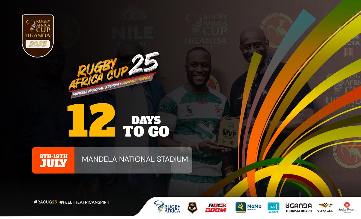 ⌛️12 Days To Go⌛️

Unleashing passion, power, and precision!

Rugby Africa Cup 2025
Welcome to the ultimate rugby showdown ! 🏉

🗓️8th-19th July 2025
📍Mandela National Stadium 

#RACUG25 
#FeelTheAfricanSpirit