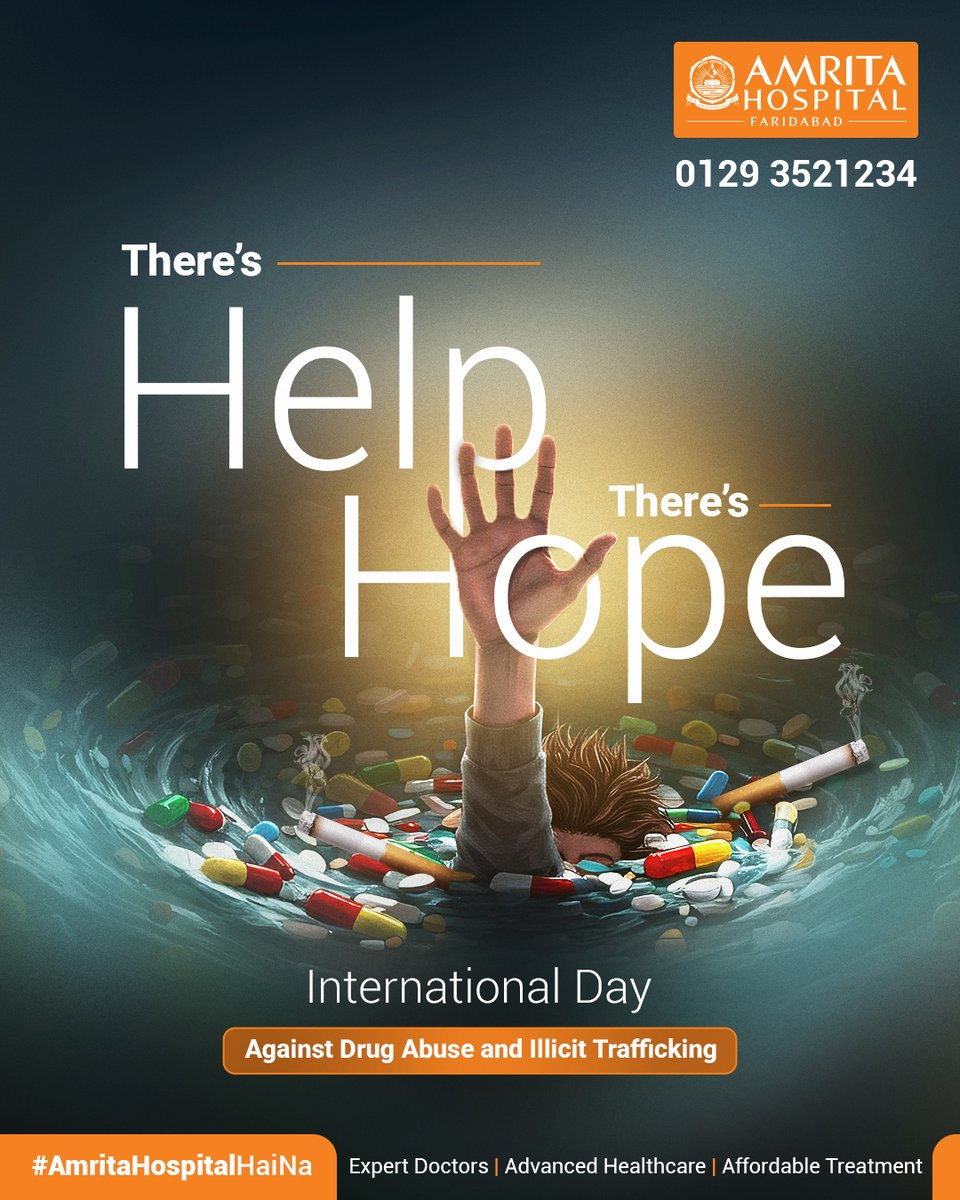 On this International Day Against Drug Abuse and Illicit Trafficking, we pause to remember that this isn’t just a health issue, it’s a human one.

Need support? Call us at 0129-3521234 or visit amritahospitals.org/faridabad