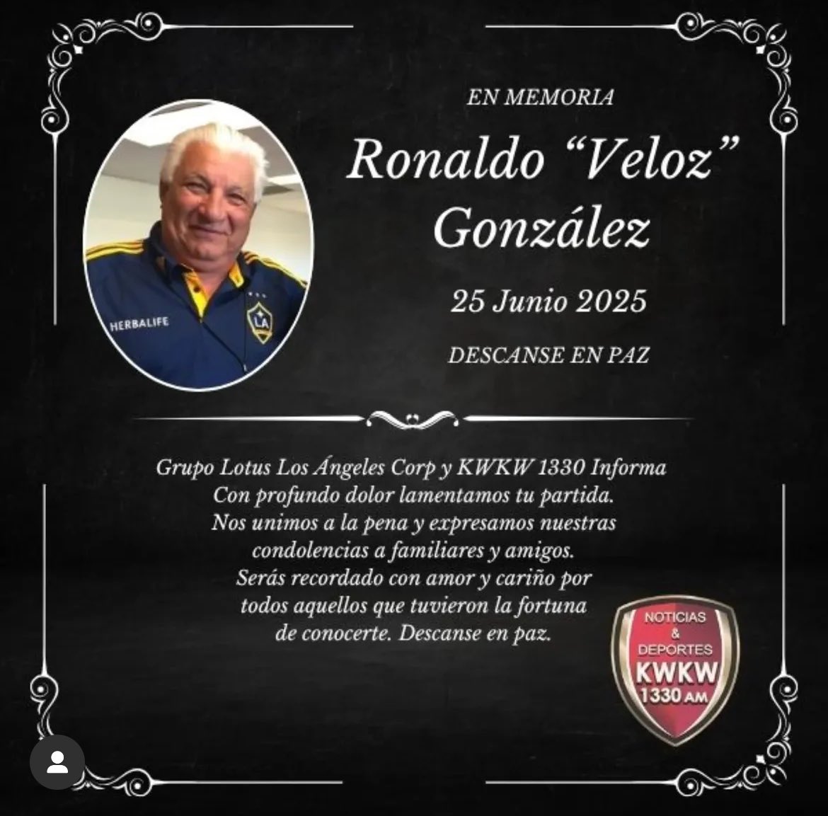 MayanTiger1's tweet photo. One of the biggest radio voices in Spanish-language media is gone.  Descanse en paz Rolando “Veloz”González! https://t.co/YYhgo4cyH9