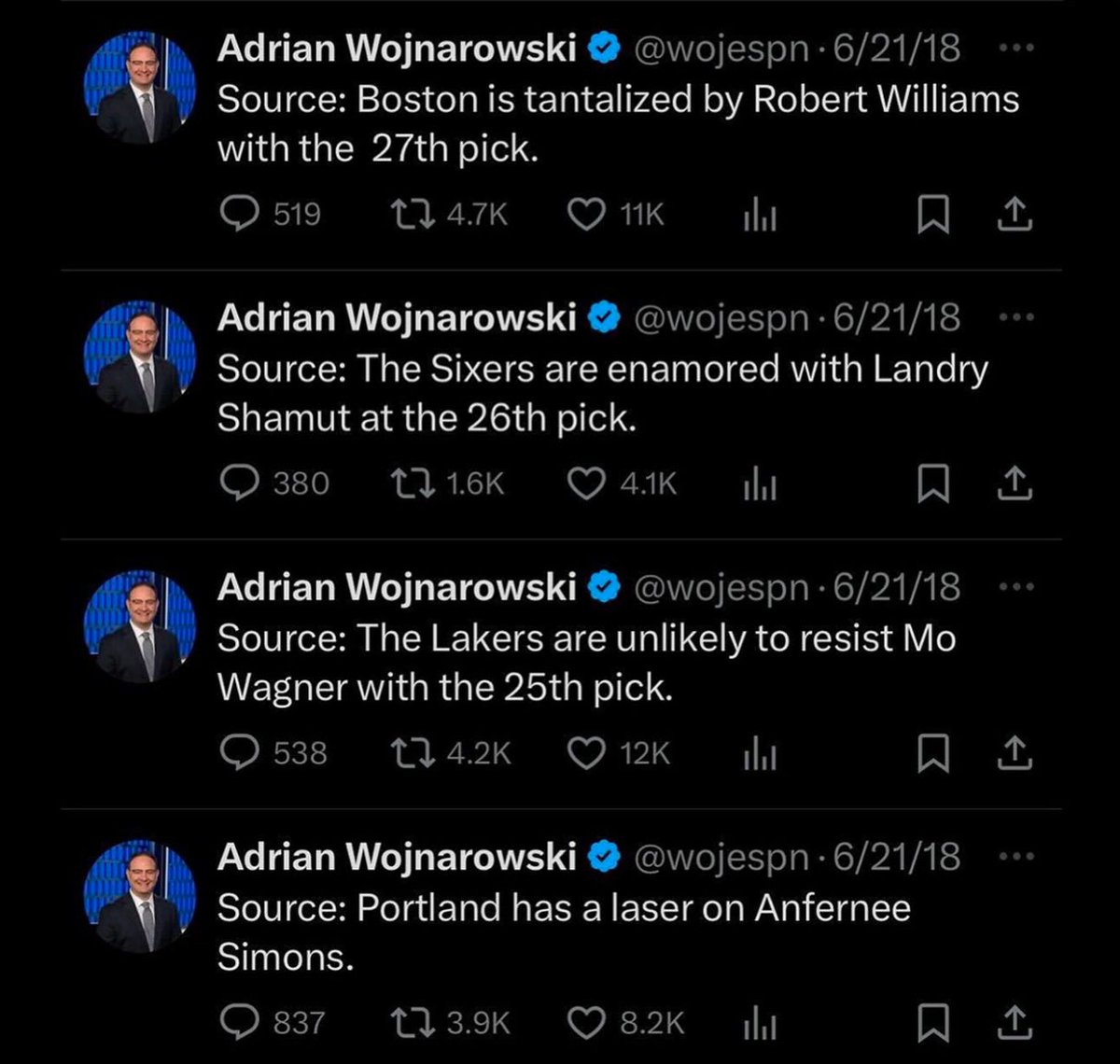 Prime Draft Night Woj you will be remembered