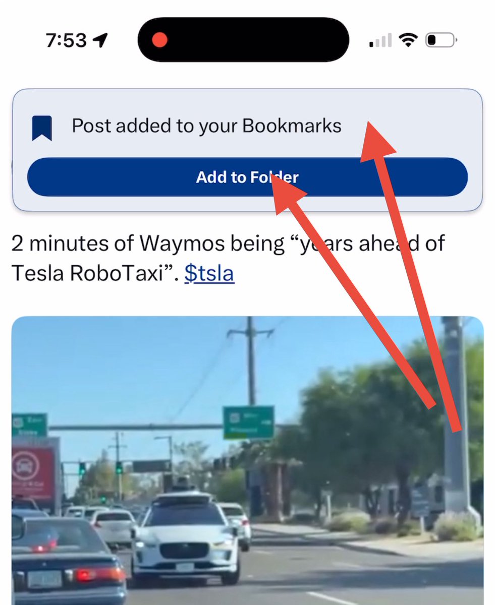 I frequently bookmark posts on X, and I always store them in folders. 

But sometimes my thumb misses the “Add to folder” button, and I’m taken to a list of all my bookmarks. My bookmark is saved, but not in any folder. Good as lost to me. 

The problem: the toast notification