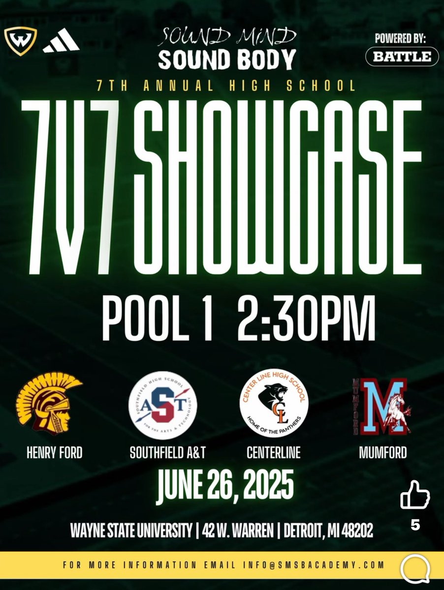 Masai Ali (@masaiali11) on Twitter photo Locked in and ready to compete at the Sound Mind Sound Body 7v7 Showcase tomorrow at Wayne State University! 🏈🔥 Time to show what we’ve been working for. #PantherC.R.E.E.D <a href="/CoachBlackwell_/">Curtis Blackwell II</a> <a href="/smsbacademy/">SoundMind SoundBody®</a> <a href="/TheD_Zone/">The D Zone</a> <a href="/PrepRedzoneMI/">Prep Redzone Michigan</a> <a href="/AllenTrieu/">Allen Trieu</a> <a href="/AjaniAli2/">Coach Ajani Ali</a> Locked in and ready to compete at the Sound Mind Sound Body 7v7 Showcase tomorrow at Wayne State University! 🏈🔥 Time to show what we’ve been working for. #PantherC.R.E.E.D <a href="/CoachBlackwell_/">Curtis Blackwell II</a> <a href="/smsbacademy/">SoundMind SoundBody®</a> <a href="/TheD_Zone/">The D Zone</a> <a href="/PrepRedzoneMI/">Prep Redzone Michigan</a> <a href="/AllenTrieu/">Allen Trieu</a> <a href="/AjaniAli2/">Coach Ajani Ali</a>