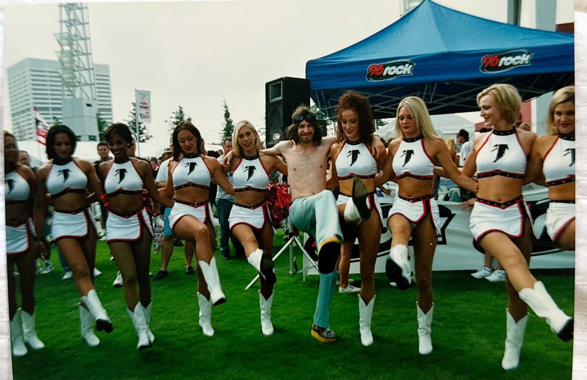 theregularguys's tweet image. Slim Mackerel and The Falcons Cheerleaders 1998! #thatsright!