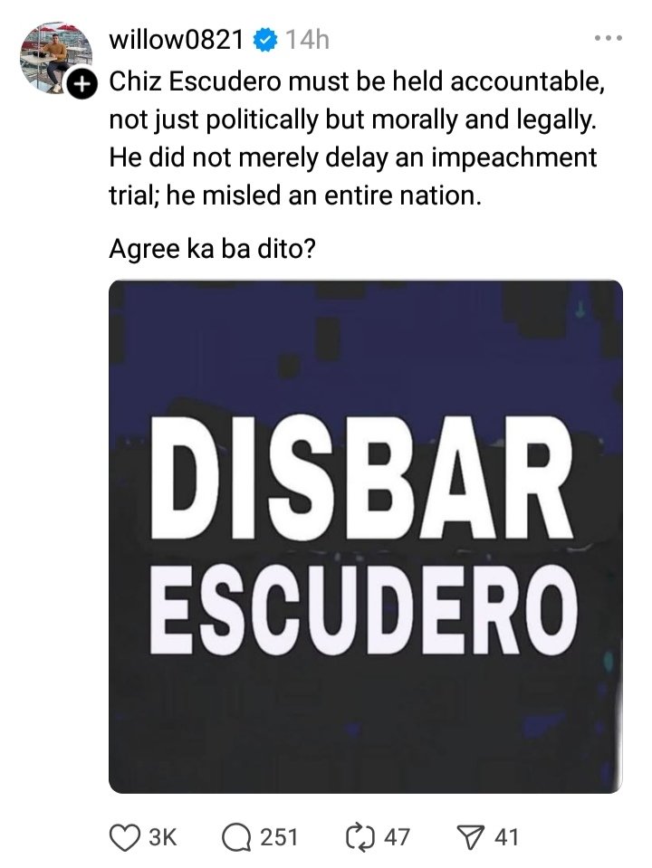 I've been  seeing post similar to this  in  fb, and thread and i  agree.
Escudero must be held accountable for the delay.