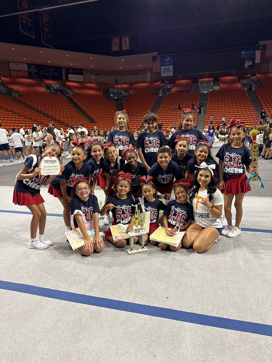 CHuerta_JCE's tweet photo. Day 3 ✅ They did it again!!! Top Team trophy and spirit stick!!! Can’t wait for comp season! 💙🧡🤙🏻🧡💙 Thank you @UTEPCheer they had a blast!!! #PicksUp
@SGTCarrasco_ES @JFCarrasco_JCE @MSosa_JCE @pdelgado_JCE https://t.co/3eWhSKUrAf