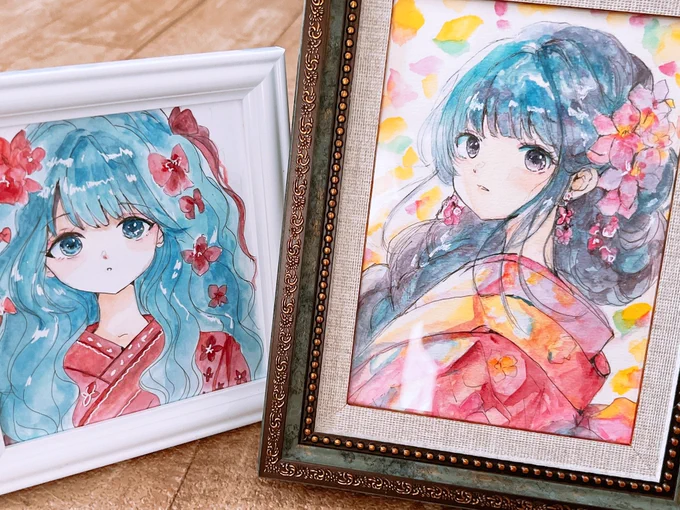 お気に入りの新作2作品 ジュンク堂池袋本店様9階「原画棚」へ販売準備です。 近日中に販売予定です この子たちのお出迎えして頂けると嬉しいです ありがたい事に、原画販売のお声が多く頂くようになりましたので、BOOTHでの原画販売も準備中です #イラスト #透明水彩 #アナログ絵